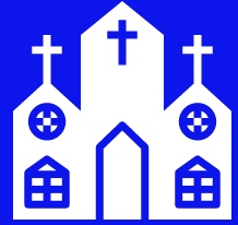 Kirche-weissblaumit-Kreuz